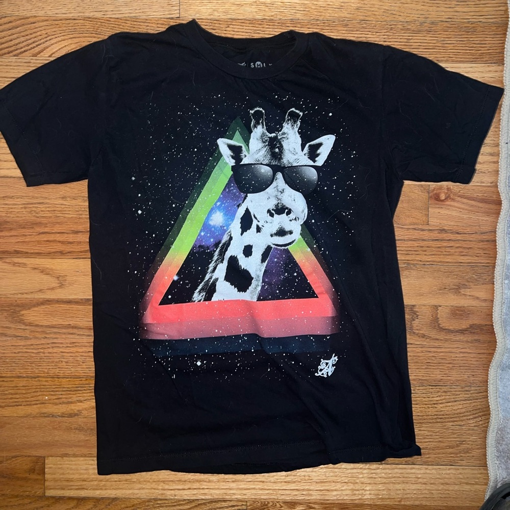 Black Giraffe Graphic Tee for Kids